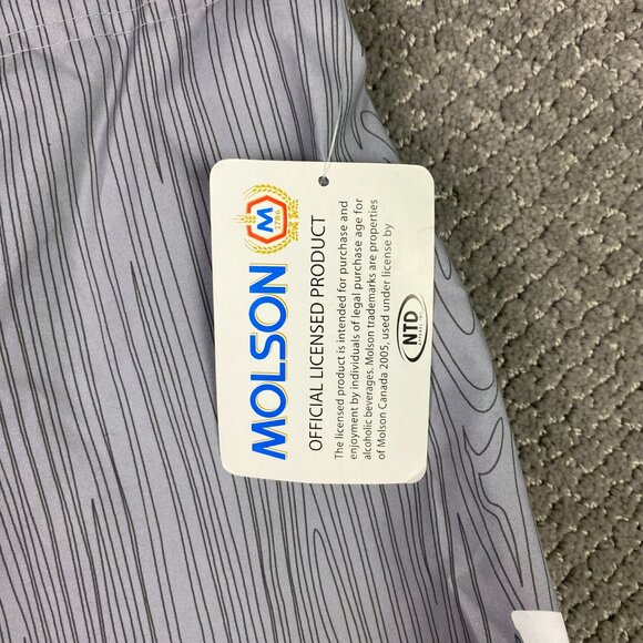 NWT Vintage Molson Canadian Beer Board Shorts Men's XL Gray Swim Trunks Lined - Picture 3 of 13